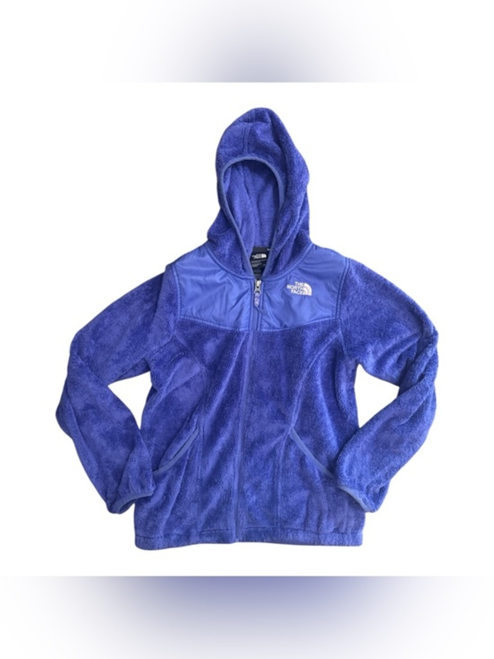 The North Face Girls Large 14/16 Royal Purple Hooded Fleece Outdoors Jacket Used